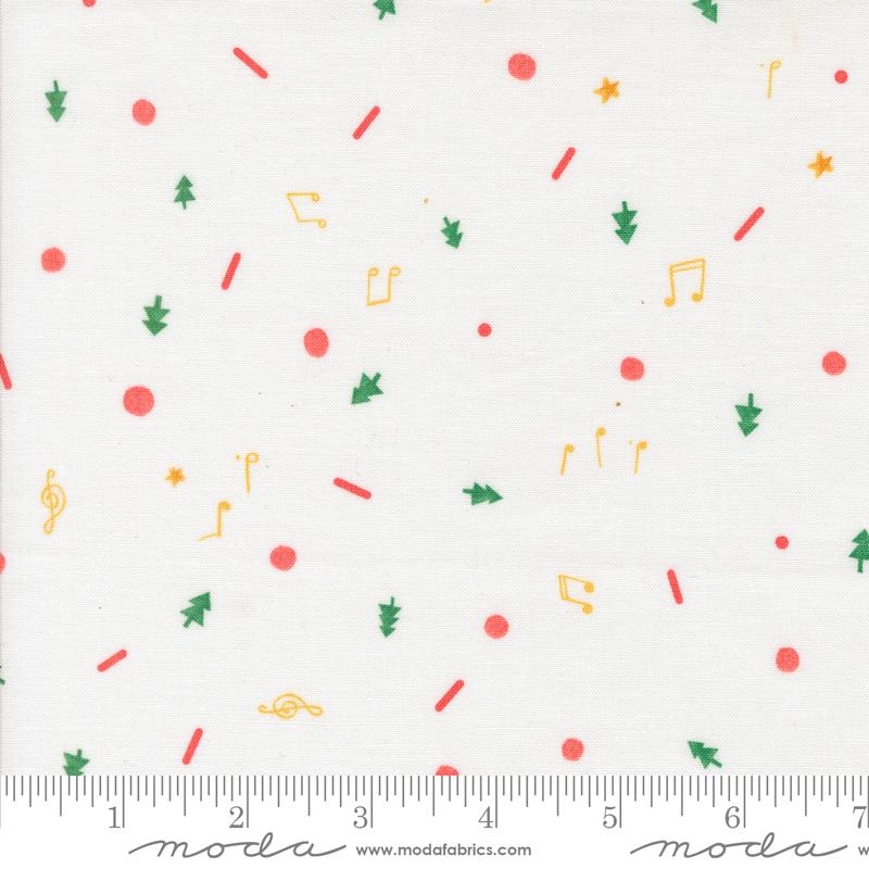 Tiny Christmas Music Snow - Quilt Fabric