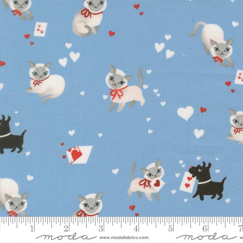 Funny Valentine Pets Sky - Quilt Fabric