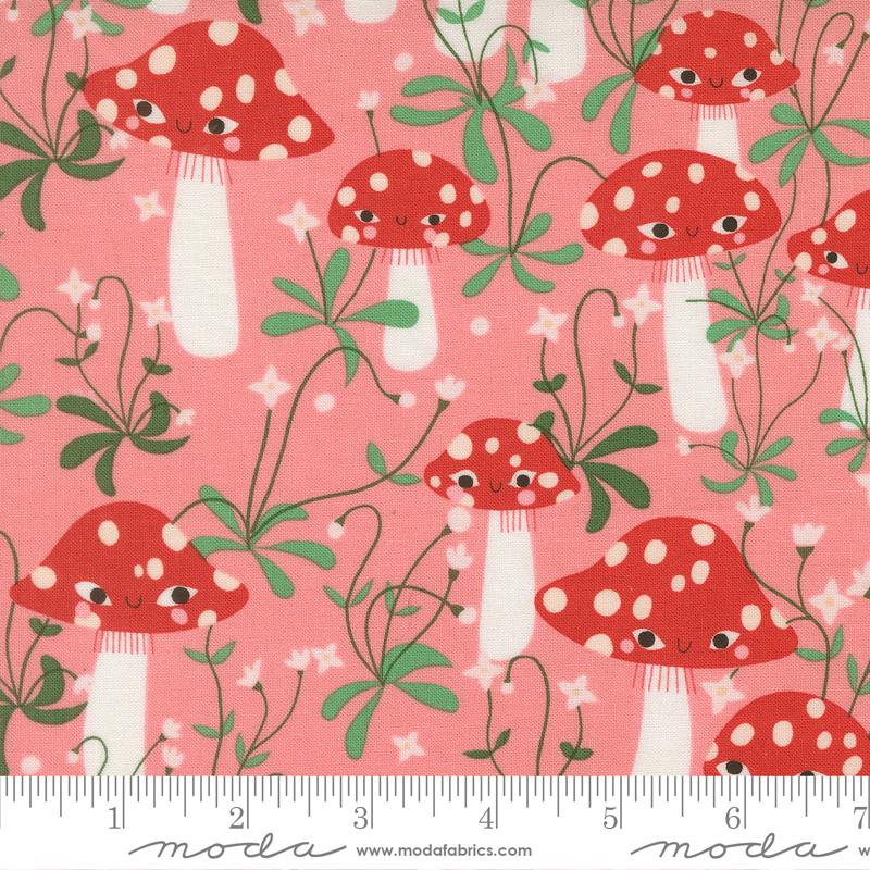 Funny Valentine Mushroom Ballerina - Quilt Fabric