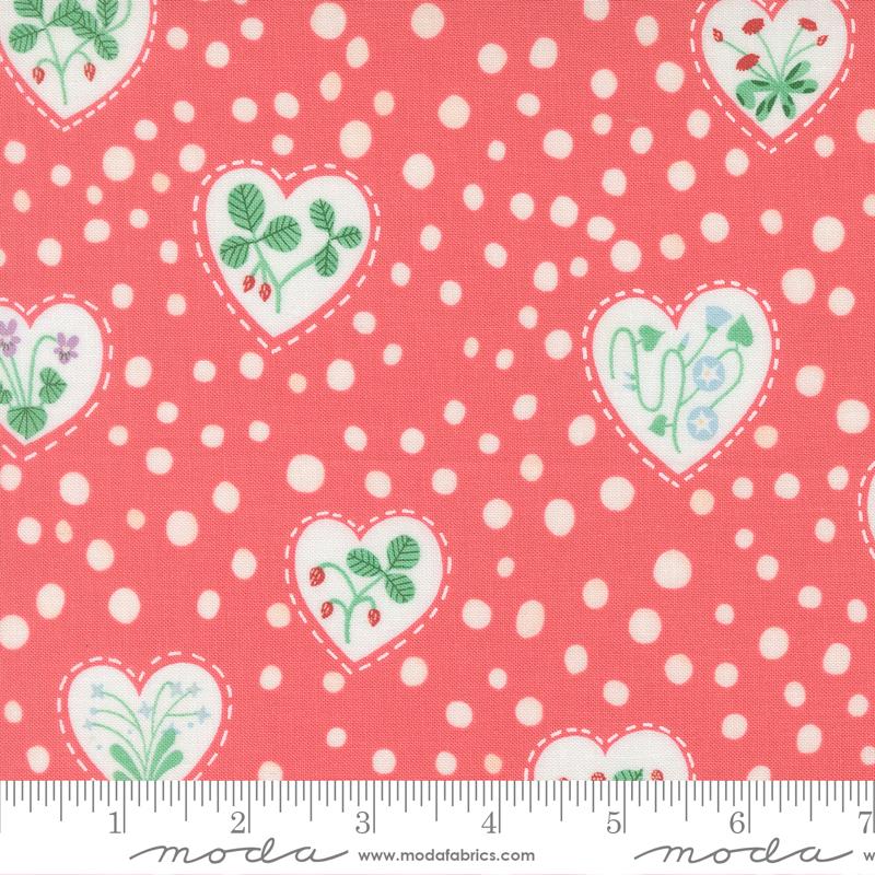 Funny Valentine Hearts Coral - Quilt Fabric