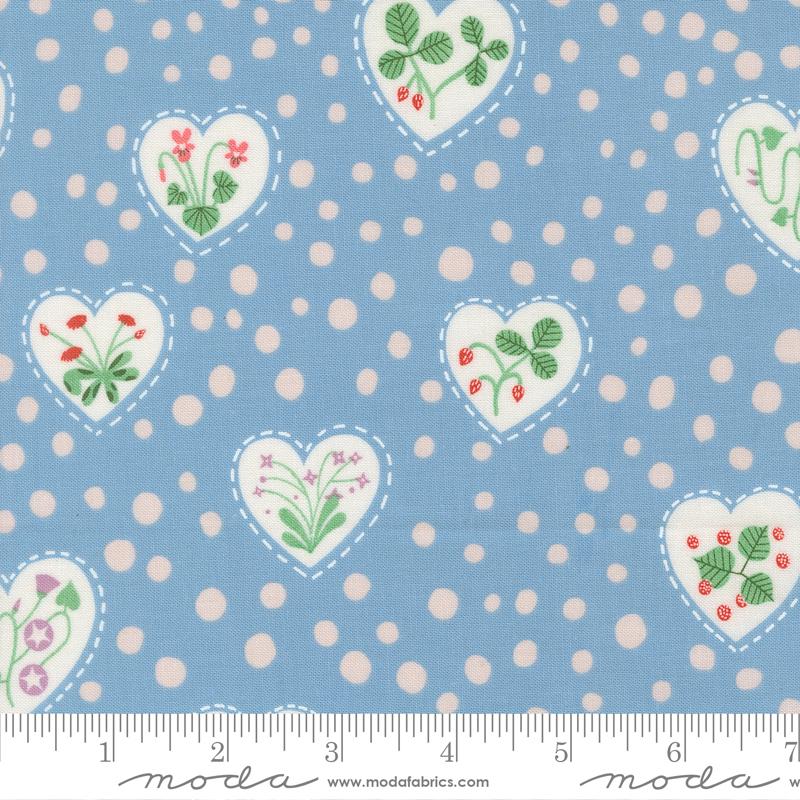 Funny Valentine Hearts Sky - Quilt Fabric