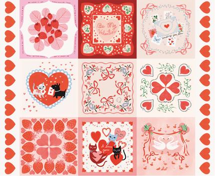 Funny Valentine Multi - Quilt Panel