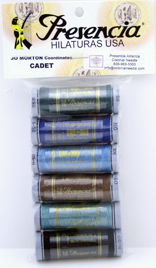 Cadet Jo Morton Cotton Sewing Thread Sampler, zoomed in. Select this picture to zoom back out.