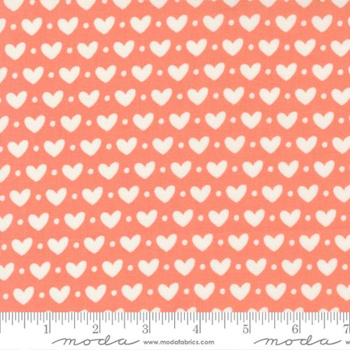 Sincerely Yours Coral - Candy Hearts Valentines - Fabric