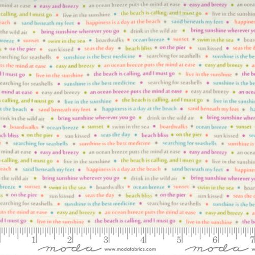 Seashore Drive Ivory - Sea Song Text Type - Quilt Fabric