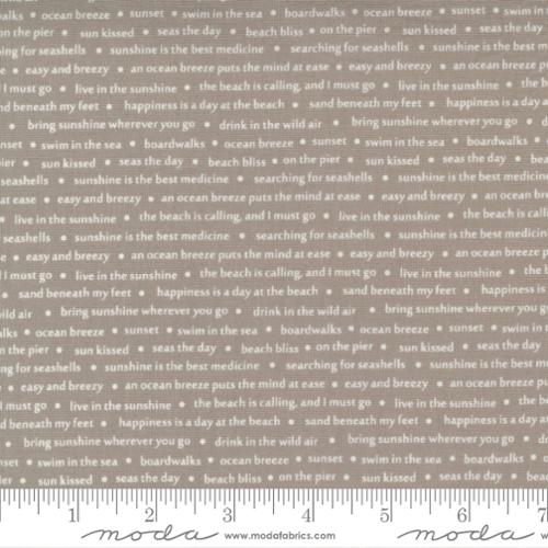 Seashore Drive Pebble - Sea Song Text Type - Quilt Fabric