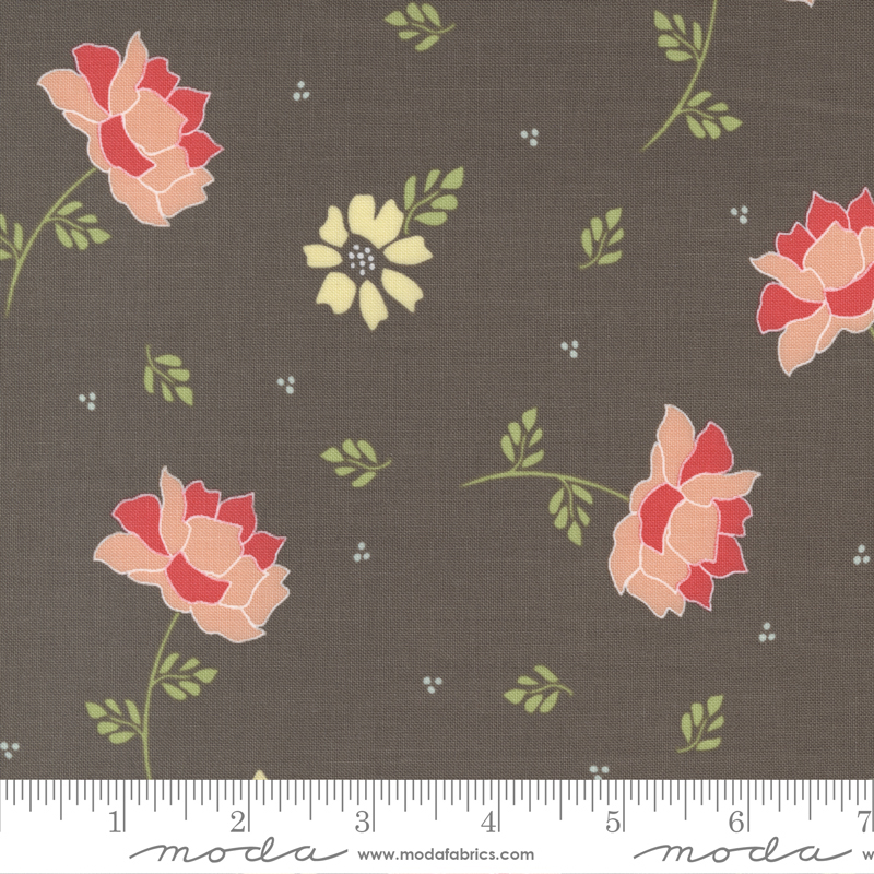 Emma Flourish Charcoal - Quilt Fabric