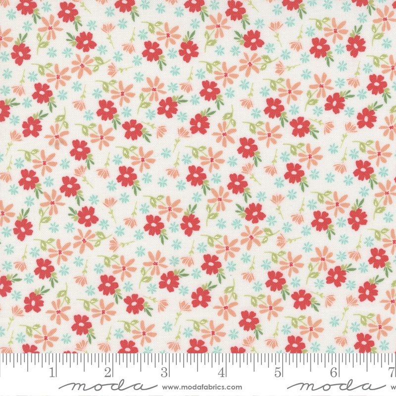 Emma Blossom Porcelain - Quilt Fabric