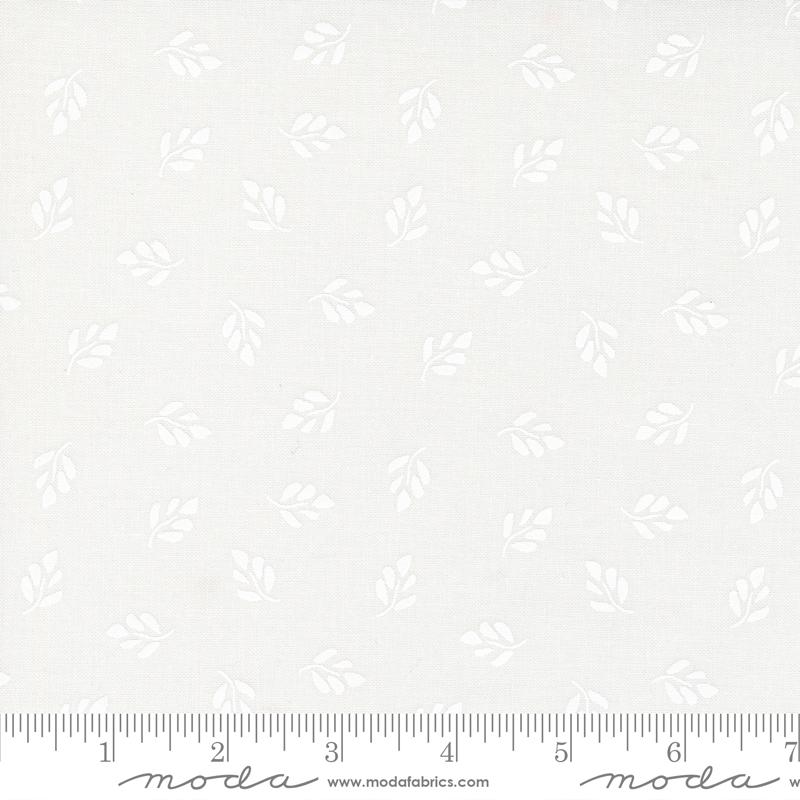 Emma Whimsy Porcelain White - Quilt Fabric
