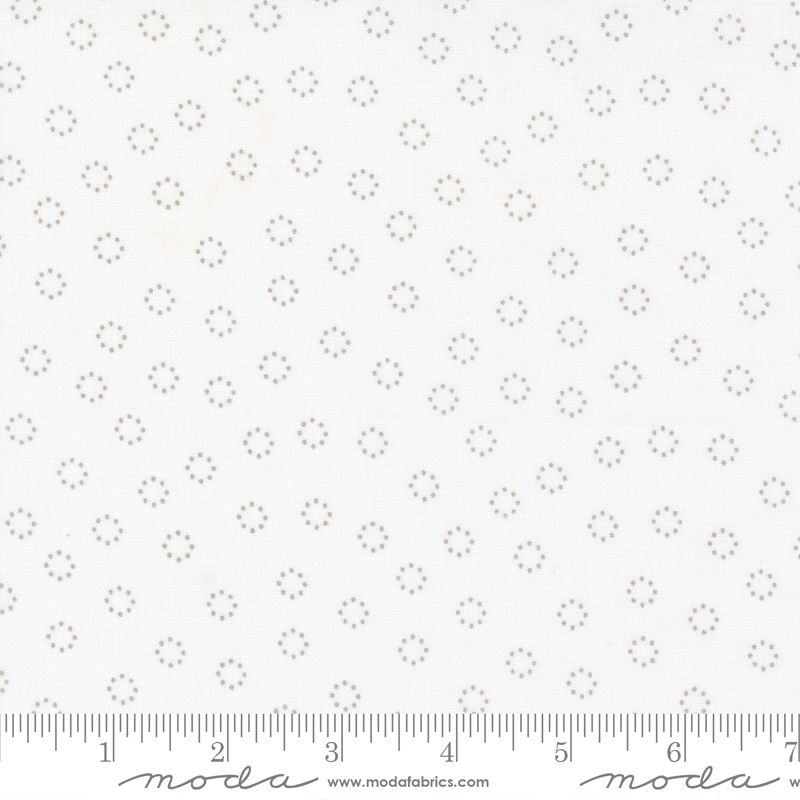 Simply Delightful Off White Stone - Daisy Dots - Fabric
