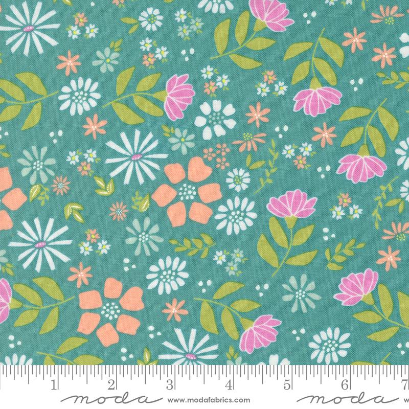 Laguna Sunrise Teal - Quilt Fabric