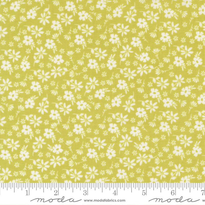 Delightfully Yours Floral Chartreuse - Quilt Fabric