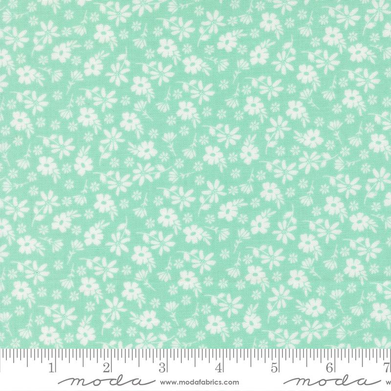 Delightfully Yours Floral Aqua - Quilt Fabric