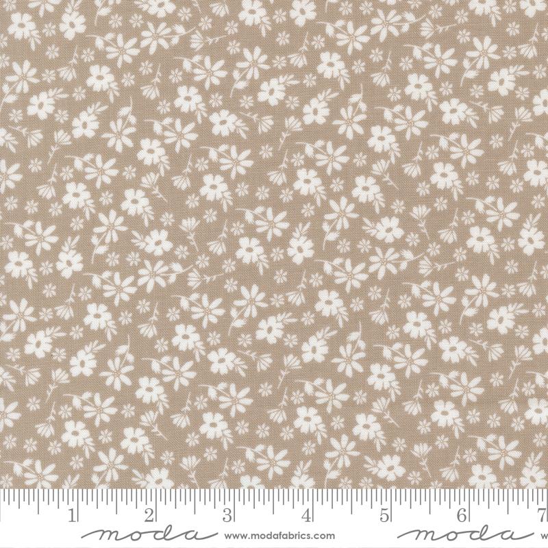 Delightfully Yours Floral Stone - Quilt Fabric