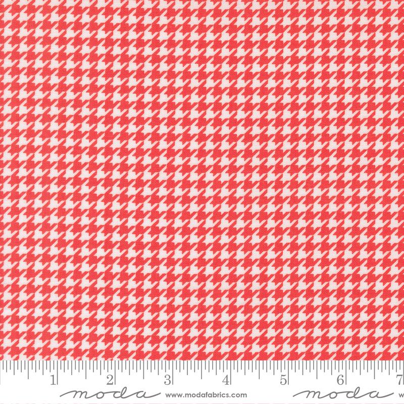 Delightfully Yours Houndstooth Geranium - Quilt Fabric
