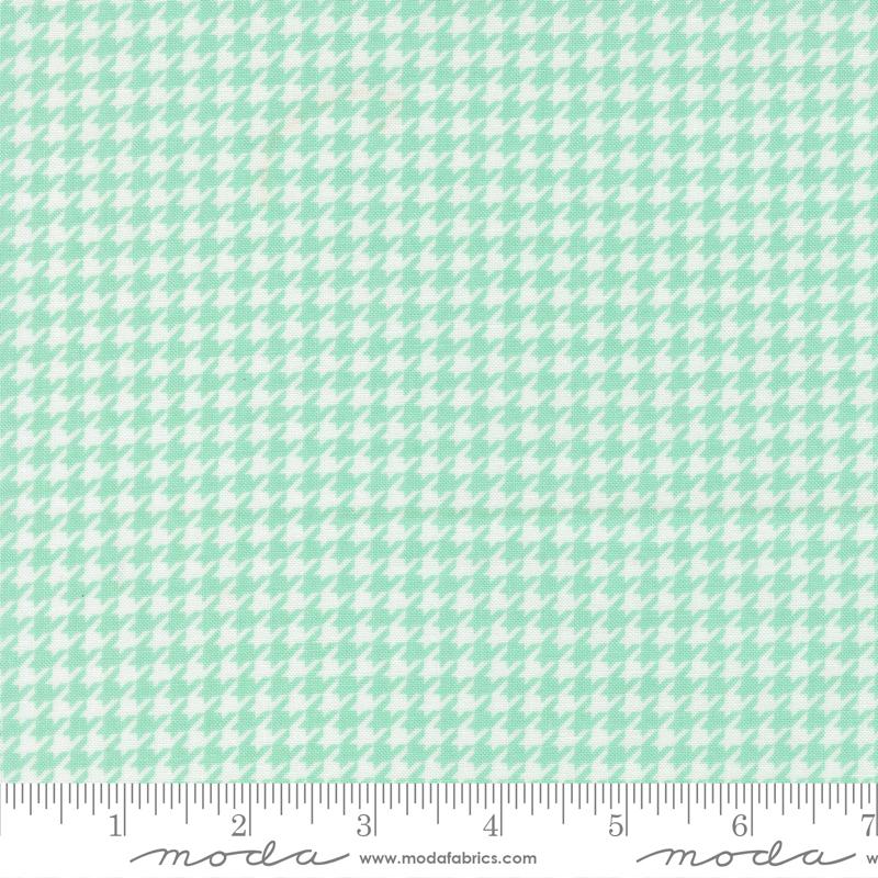 Delightfully Yours Houndstooth Aqua - Quilt Fabric