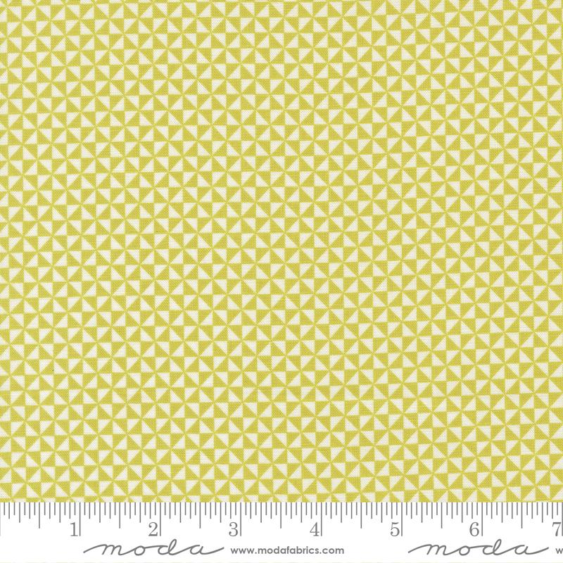 Delightfully Yours Pinwheel Chartreuse - Quilt Fabric