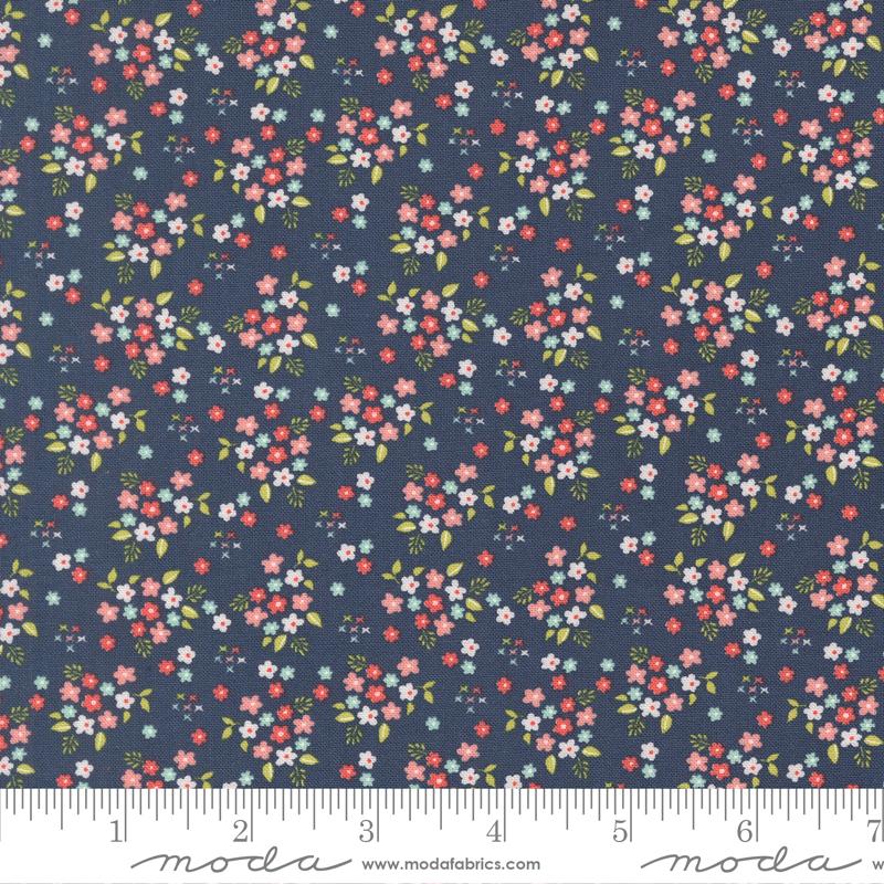 Delightfully Yours Posy Navy - Quilt Fabric