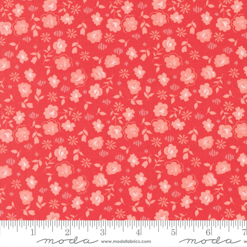 Delightfully Yours Flowers Geranium - Quilt Fabric