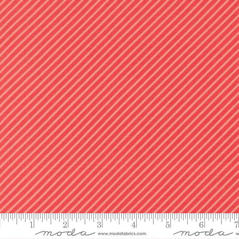 Delightfully Yours Stripe Geranium - Quilt Fabric