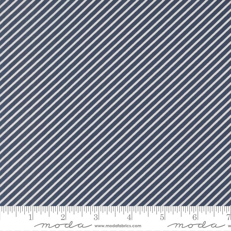 Delightfully Yours Stripe Navy - Quilt Fabric