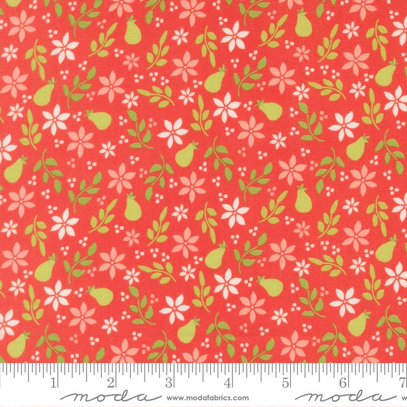 Poinsettia and Pear Floral Geranium - Quilt Fabric