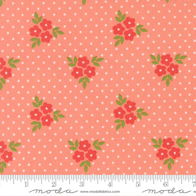 Poinsettia and Pear Flower Trio Carnation - Quilt Fabric