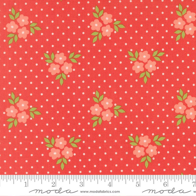 Poinsettia and Pear Flower Trio Geranium - Quilt Fabric