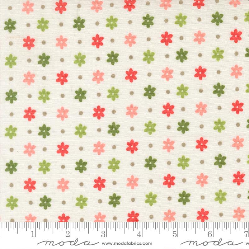 Poinsettia and Pear Blossoms Cloud - Quilt Fabric