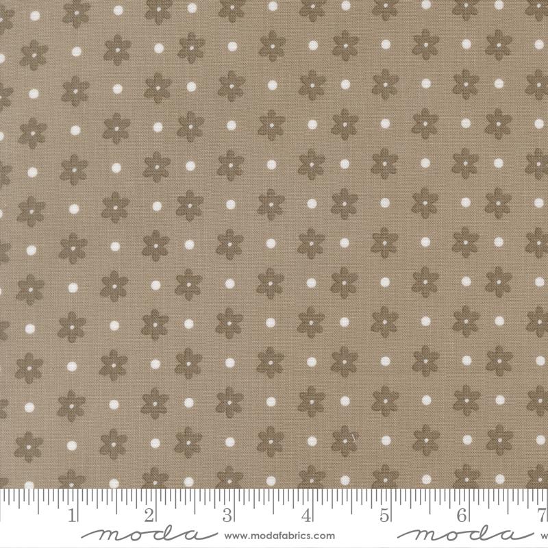 Poinsettia and Pear Blossoms Stone - Quilt Fabric