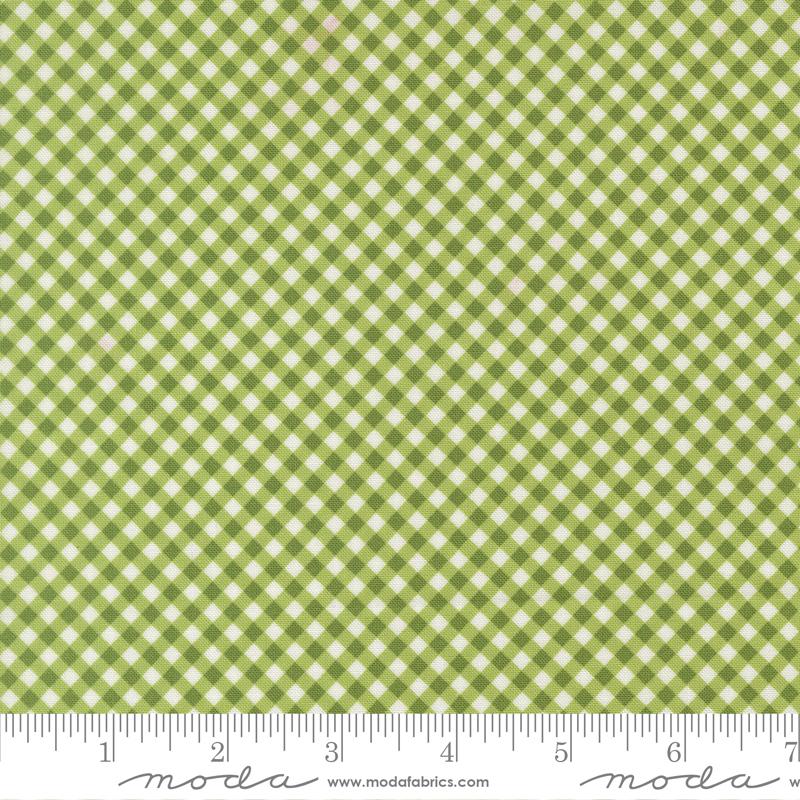 Poinsettia and Pear Gingham Fresh Grass - Quilt Fabric