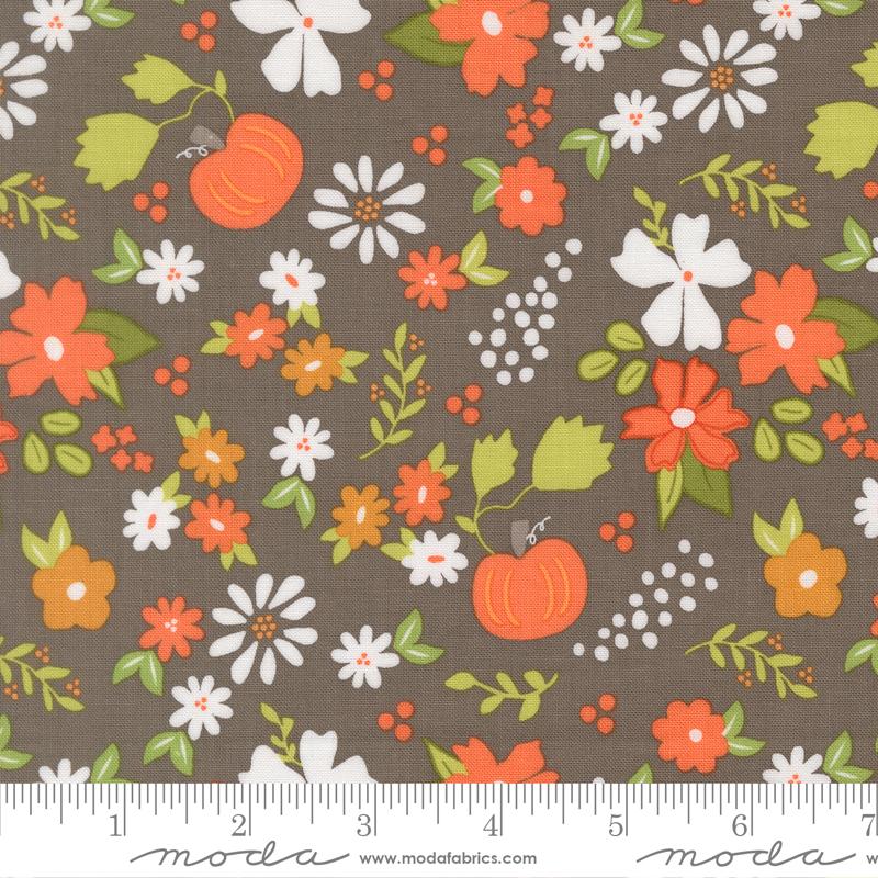 Birch and Willow Pumpkin Slate - Quilt Fabric