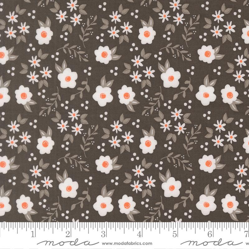 Birch and Willow Flower Charcoal - Quilt Fabric