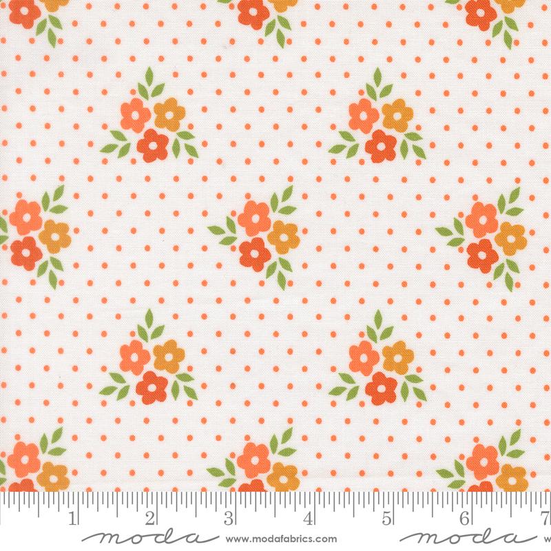 Birch & Willow Quilting Dotted Blossoms Cloud - Quilt Fabric, zoomed in. Select this picture to zoom back out.