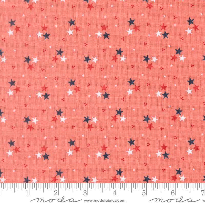 Midsummer Stars Carnation - Quilt Fabric, zoomed in. Select this picture to zoom back out.