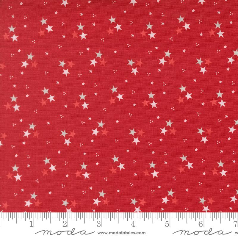 Midsummer Stars Geranium - Quilt Fabric, zoomed in. Select this picture to zoom back out.