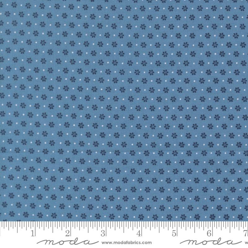 Midsummer Bloom Sky - Quilt Fabric, zoomed in. Select this picture to zoom back out.