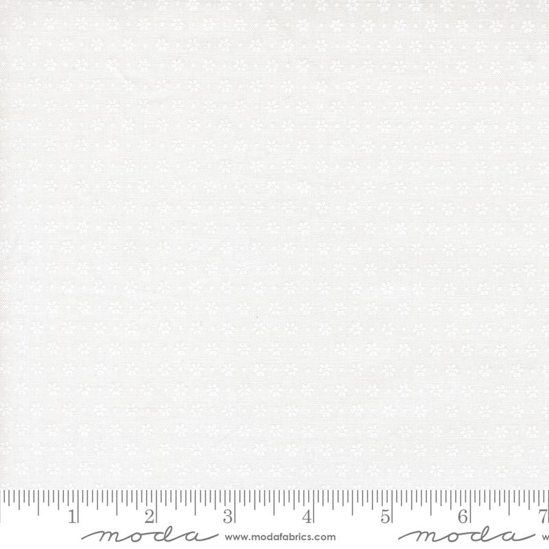 Midsummer Cloud Bloom White - Quilt Fabric, zoomed in. Select this picture to zoom back out.