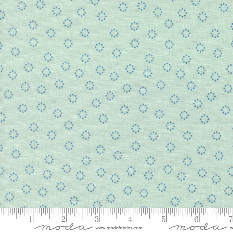 Midsummer Circles Aqua - Quilt Fabric, zoomed in. Select this picture to zoom back out.