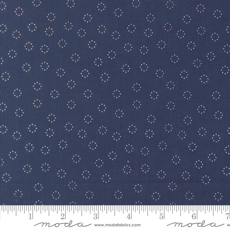Midsummer Circles Navy - Quilt Fabric, zoomed in. Select this picture to zoom back out.