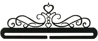 5 Heart Scroll Bell Pull Hanger 12"