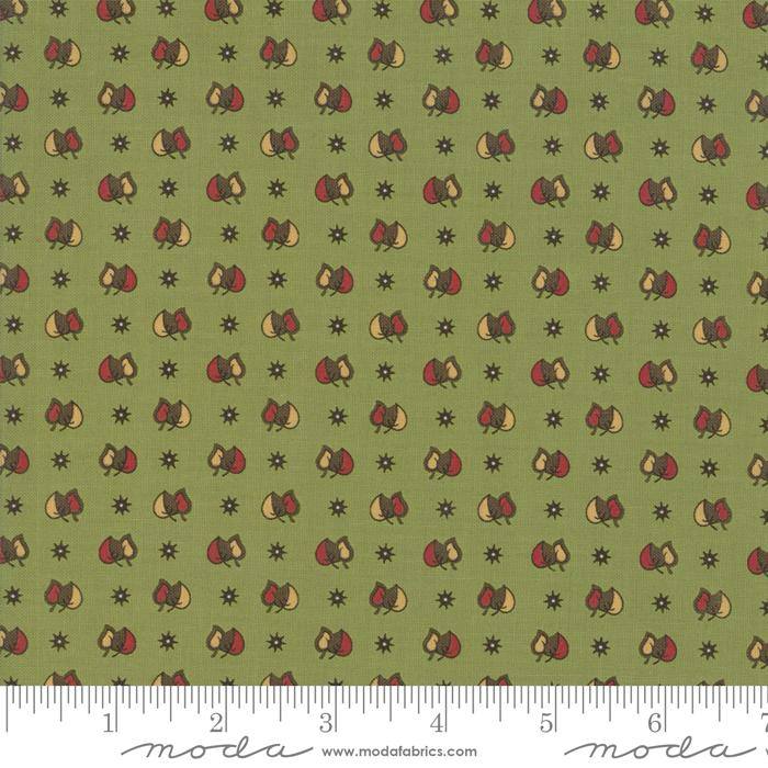 Glad Tidings Poison Green - Two Leaves A Star - Quilt Fabric