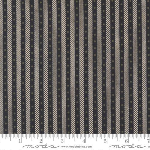 Adamstown Dotted Stripe Black - Quilt Fabric