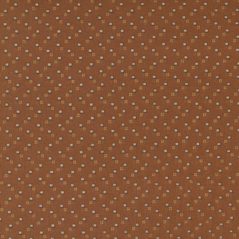 Adamstown Squares Rust - Quilt Fabric, zoomed in. Select this picture to zoom back out.
