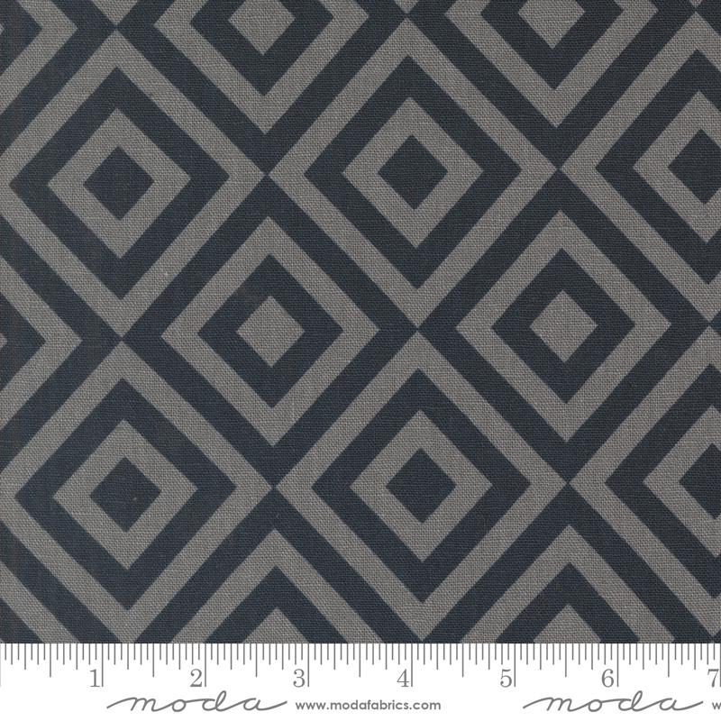 Rainier Geometric Mochi Linen Deep Sea - Quilt Fabric