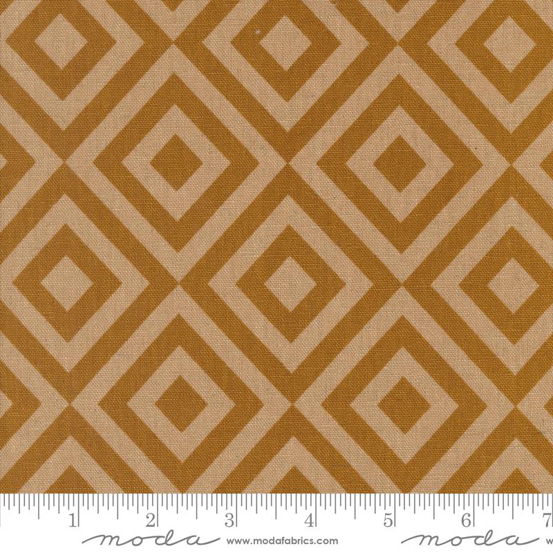 Rainier Geometric Mochi Linen Caramel - Quilt Fabric