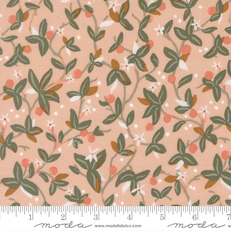 Peachy Vines Whipped Cream - Quilt Fabric