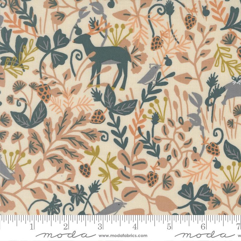 Peachy Animals Eggshell - Quilt Fabric
