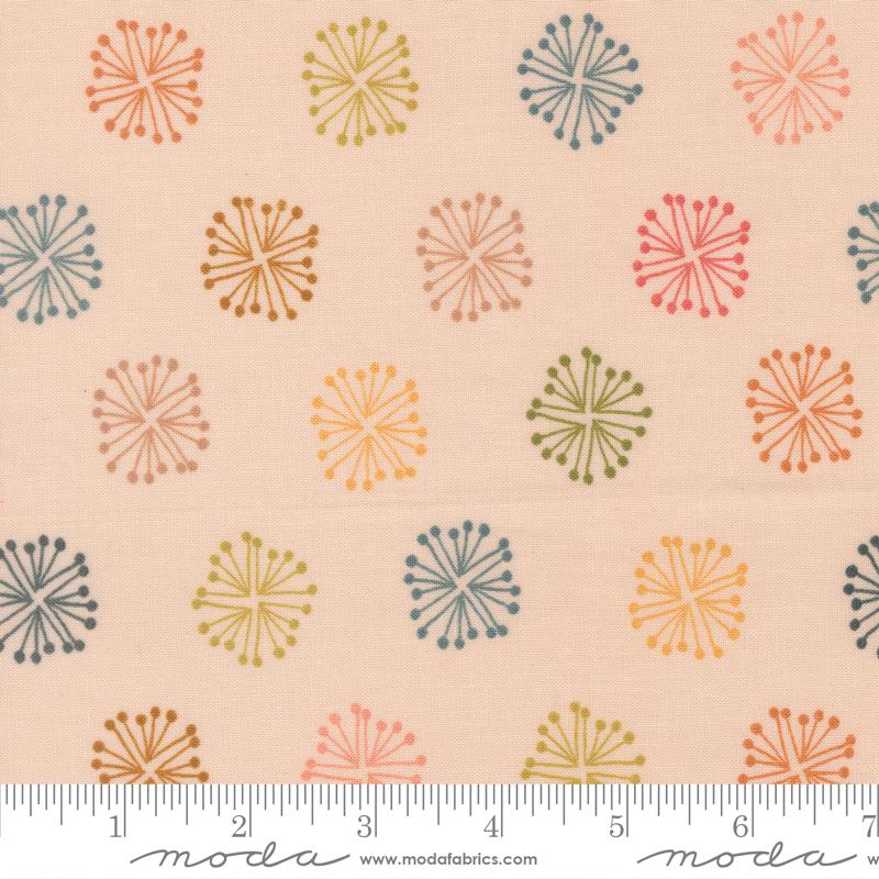 Peachy Flowers Whipped Cream - Quilt Fabric