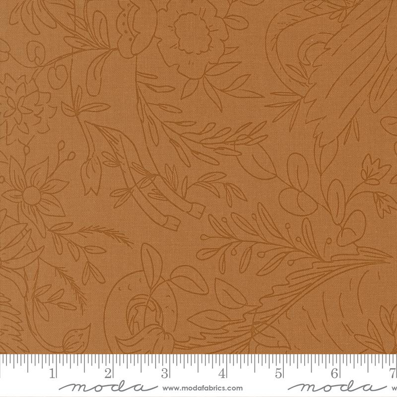 Sunlit Ruins Sketch Toast - Quilt Fabric